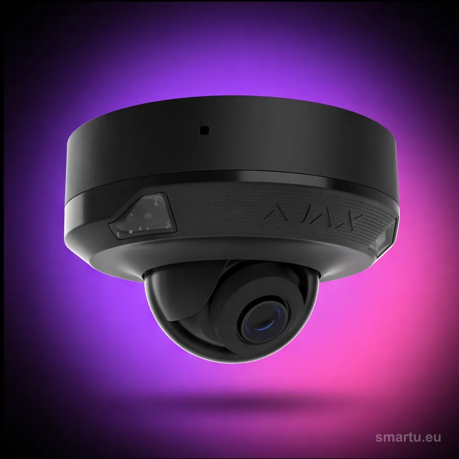Ajax DomeCam Mini 8Mp 2.8mm czarna kamera IP kopułkowa 4K AI IR30m PoE microSD szyfrowanie mTLS Ajax DomeCam Mini 8Mp 2.8mm czarna kamera IP kopułkowa 4K AI IR30m PoE microSD szyfrowanie mTLS