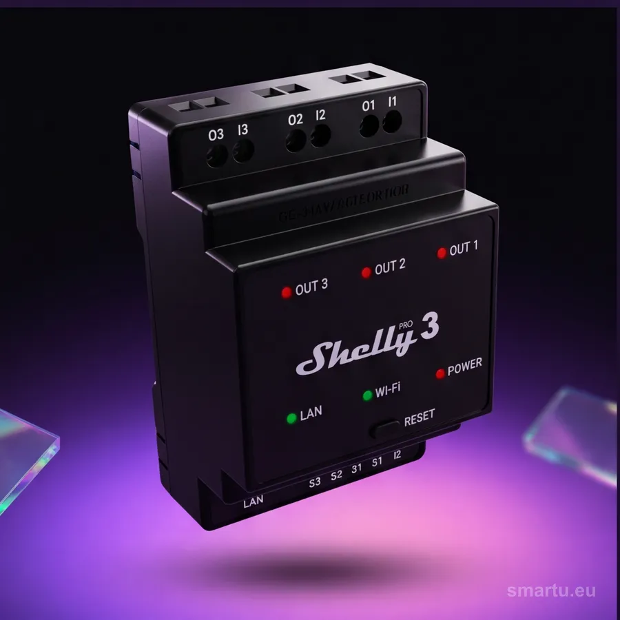 Shelly Pro 3 przekaźnik DIN 3-kanałowy 3x16A styki bezpotencjałowe WiFi LAN Bluetooth Shelly Pro 3 przekaźnik DIN 3-kanałowy 3x16A styki bezpotencjałowe WiFi LAN Bluetooth