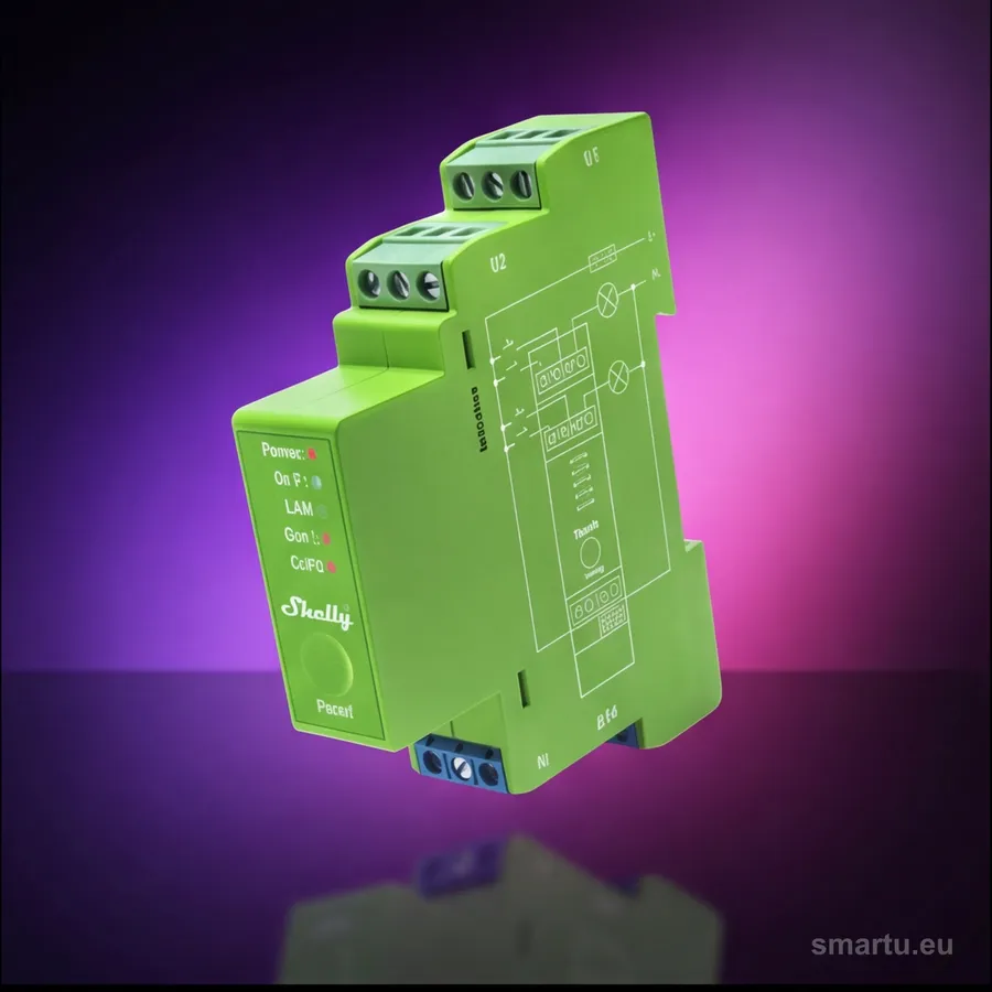 Shelly Pro Dimmer 2PM dwukanałowy ściemniacz WiFi na szynę DIN pomiar mocy sterowanie LED Shelly Pro Dimmer 2PM dwukanałowy ściemniacz WiFi na szynę DIN pomiar mocy sterowanie LED