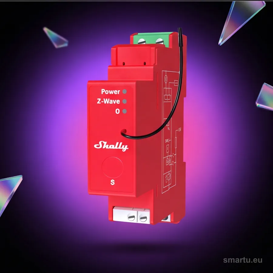 Shelly Qubino Wave PRO 1PM, przekaźnik Z-Wave 800 na szynę DIN, 1 kanał 16 A z pomiarem zużycia energii Shelly Qubino Wave PRO 1PM, przekaźnik Z-Wave 800 na szynę DIN, 1 kanał 16 A z pomiarem zużycia energii