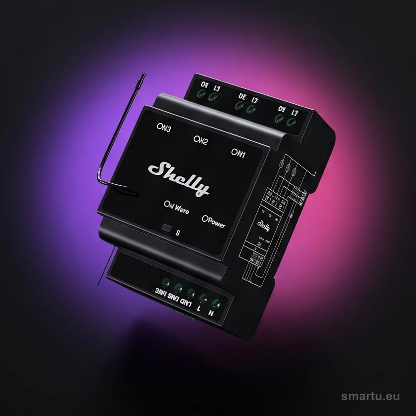 Shelly Wave PRO 3 EU LR przekaźnik Z-Wave 800 trzykanałowy 3×16 A styki bezpotencjałowe szyna DIN Shelly Wave PRO 3 EU LR przekaźnik Z-Wave 800 trzykanałowy 3×16 A styki bezpotencjałowe szyna DIN
