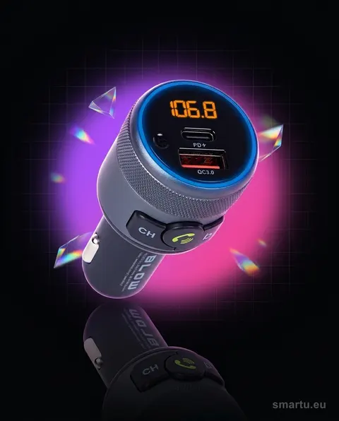 Transmiter FM BLOW Bluetooth 5.1 QC3.0 PD 24W do samochodu Transmiter FM BLOW Bluetooth 5.1 QC3.0 PD 24W do samochodu