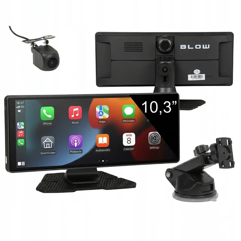Stacja Multimedialna BLOW CarPlay 5.0 10,3″ bezprzewodowa, wideorejestrator, kamera cofania, Android Auto, Mirror Link Stacja Multimedialna BLOW CarPlay 5.0 10,3″ bezprzewodowa, wideorejestrator, kamera cofania, Android Auto, Mirror Link