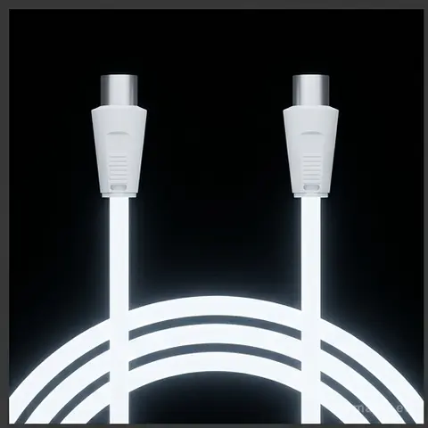 Przyłącze TV-Video 4,5m białe, kabel antenowy COAX, podwójnie ekranowany, 75 Ohm do telewizora/tunera Przyłącze TV-Video 4,5m białe, kabel antenowy COAX, podwójnie ekranowany, 75 Ohm do telewizora/tunera
