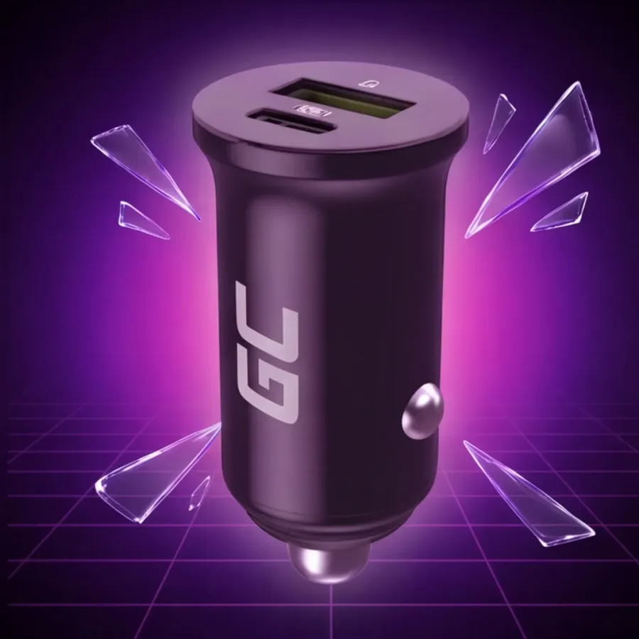 Ładowarka Green Cell samochodowa PowerRide Nano38 38W 6A 1xUSB-C,1xUSB-A — zdjęcie główne, smartu.eu Ładowarka Green Cell samochodowa PowerRide Nano38 38W 6A 1xUSB-C,1xUSB-A — zdjęcie główne, smartu.eu