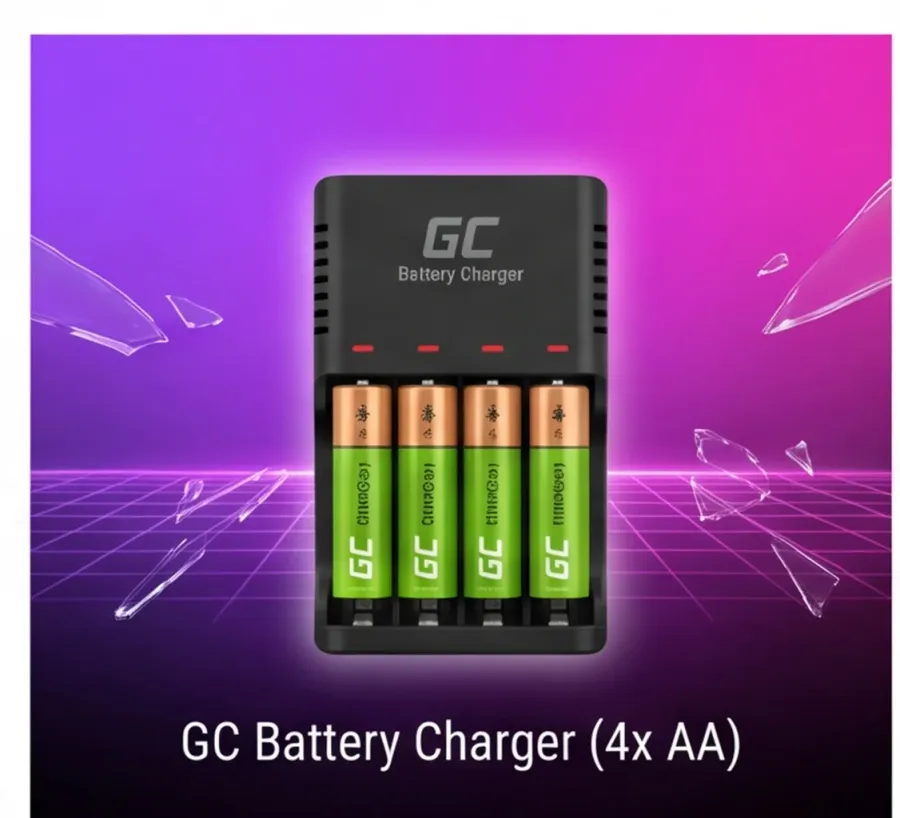 Ładowarka Green Cell VitalCharger + 4x akumulatory AAA 800mAh — zdjęcie główne, smartu.eu Ładowarka Green Cell VitalCharger + 4x akumulatory AAA 800mAh — zdjęcie główne, smartu.eu