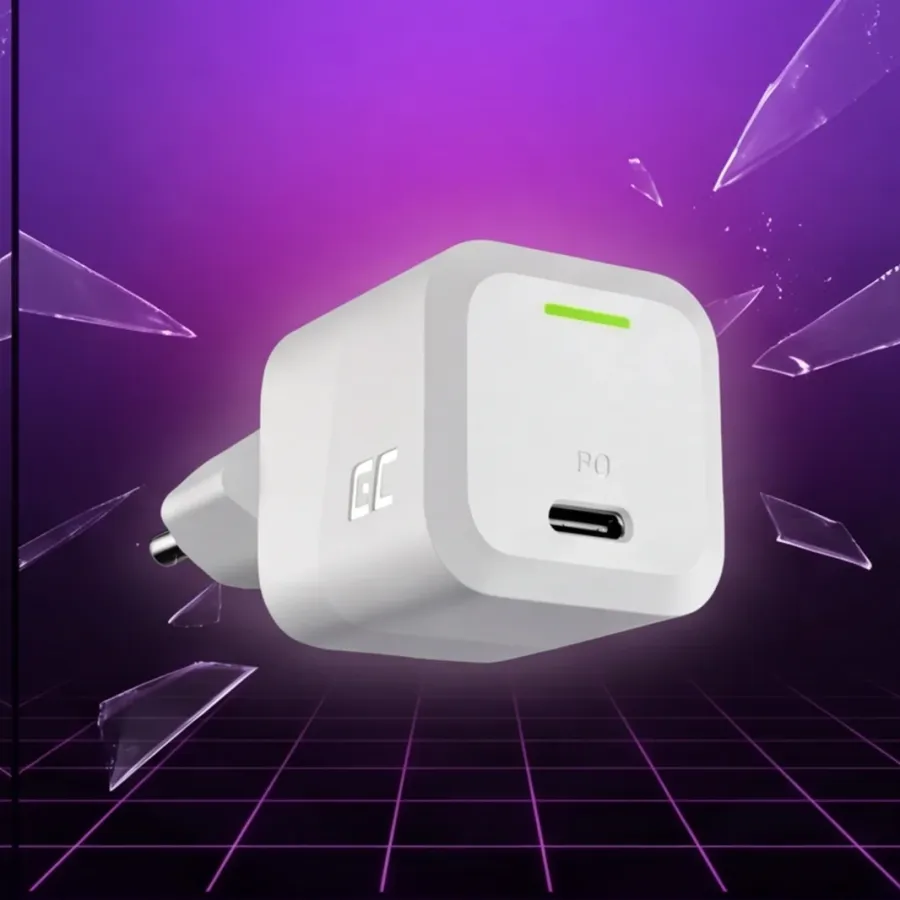 Ładowarka Green Cell GC PowerGaN 33W PD 3.0 QC 3.0 USB-C biała — zdjęcie główne, smartu.eu Ładowarka Green Cell GC PowerGaN 33W PD 3.0 QC 3.0 USB-C biała — zdjęcie główne, smartu.eu
