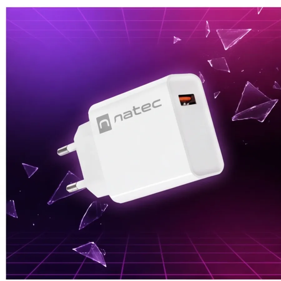 Ładowarka Natec sieciowa Ribera 1x USB-A 18W Biała — zdjęcie główne, smartu.eu Ładowarka Natec sieciowa Ribera 1x USB-A 18W Biała — zdjęcie główne, smartu.eu