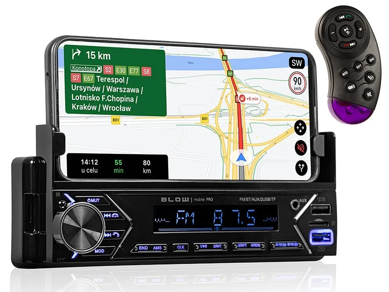 Radio BLOW MOBILE PRO 1DIN uchwyt SMART — zdjęcie producenta Radio BLOW MOBILE PRO 1DIN uchwyt SMART — zdjęcie producenta