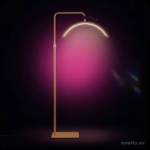 Lampa kosmetyczna LED 36W łukowa bezcieniowa do rzęs regulowana złota, panel i pilot Lampa kosmetyczna LED 36W łukowa bezcieniowa do rzęs regulowana złota, panel i pilot