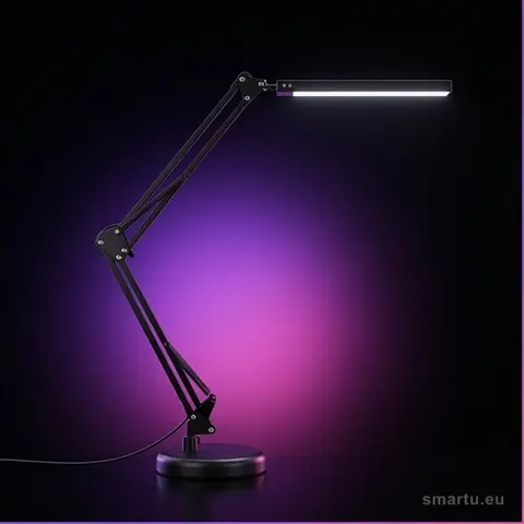 Lampka biurkowa LED USB z klipsem i podstawką, 24 LED, 3 barwy, 10 poziomów jasności, obrotowe ramię 360° Lampka biurkowa LED USB z klipsem i podstawką, 24 LED, 3 barwy, 10 poziomów jasności, obrotowe ramię 360°