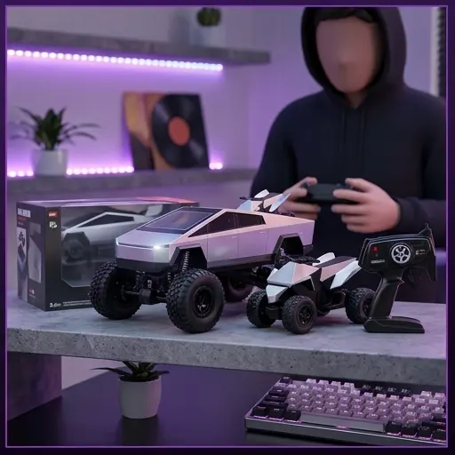 Cyber Pickup Truck RC 1:8 podczas jazdy pod górę pod kątem 45 stopni w terenie Cyber Pickup Truck RC 1:8 podczas jazdy pod górę pod kątem 45 stopni w terenie
