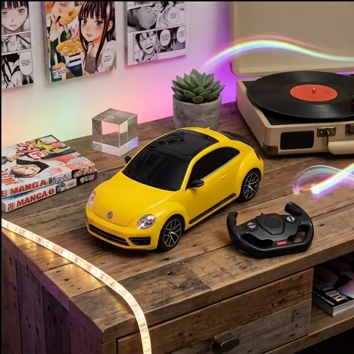 Szczegóły nadwozia: logo VW i chromowane elementy modelu Rastar Beetle 1:14 Szczegóły nadwozia: logo VW i chromowane elementy modelu Rastar Beetle 1:14