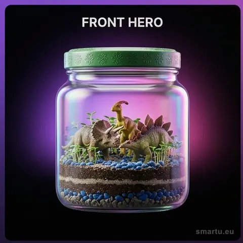 Terrarium hodowla dinozaurów z lampką nocną LED i projektorem, zestaw edukacyjny dla dzieci 6+ KX3644