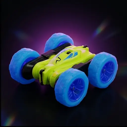 Revolt TG1023 Flip Speeder - zbliżenie na podświetlane koła LED podczas jazdy w ciemności Revolt TG1023 Flip Speeder - zbliżenie na podświetlane koła LED podczas jazdy w ciemności