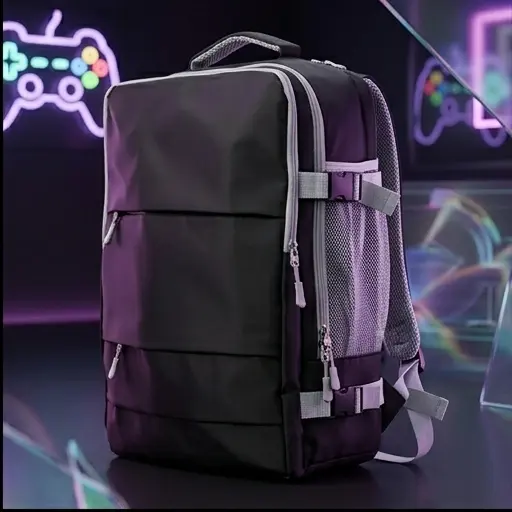 Plecak podróżny czarny 45x16x28 cm z widocznym portem USB z boku Plecak podróżny czarny 45x16x28 cm z widocznym portem USB z boku