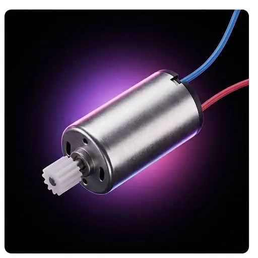 Silnik coreless do quadcoptera Syma X5HW - widok z przodu z przewodami Silnik coreless do quadcoptera Syma X5HW - widok z przodu z przewodami