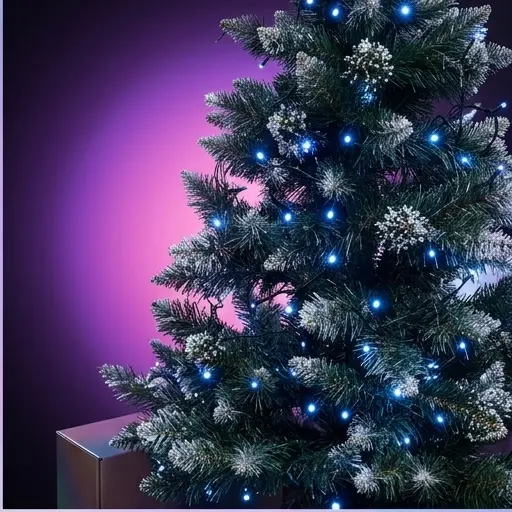 Łańcuch świetlny LED zimny biały 10 m - 100 diod rozłożonych na podłodze, widok z góry Łańcuch świetlny LED zimny biały 10 m - 100 diod rozłożonych na podłodze, widok z góry