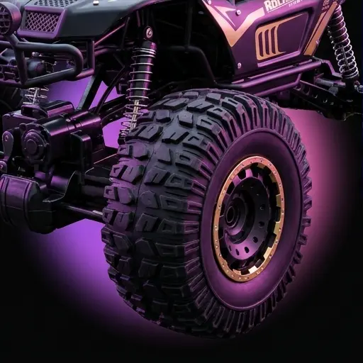 Opona gumowa 12,5 cm Rock Crawler RC czarny - widok koła z boku Opona gumowa 12,5 cm Rock Crawler RC czarny - widok koła z boku