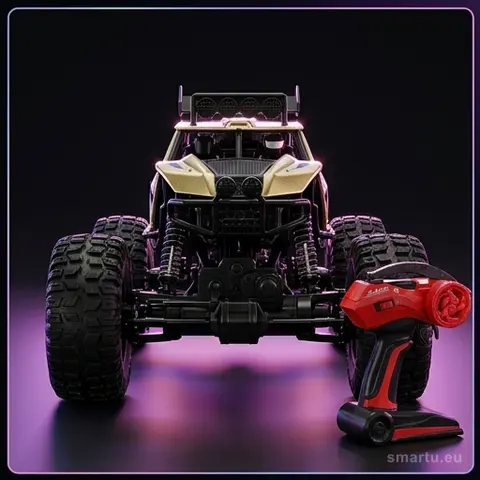 Rock Crawler RC 1:8 51 cm metalowa karoseria 4×4 złoty, samochód zdalnie sterowany 2,4 GHz z LED Rock Crawler RC 1:8 51 cm metalowa karoseria 4×4 złoty, samochód zdalnie sterowany 2,4 GHz z LED