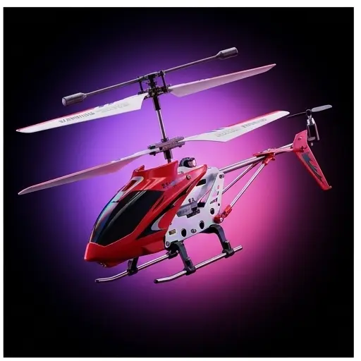Aluminiowa rama helikoptera SYMA S107G - zbliżenie na metalowy stelaż i główny wirnik Aluminiowa rama helikoptera SYMA S107G - zbliżenie na metalowy stelaż i główny wirnik