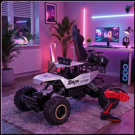 Rock Crawler RC 1:12 w akcji na żwirowej nawierzchni - napęd 4x4 Rock Crawler RC 1:12 w akcji na żwirowej nawierzchni - napęd 4x4