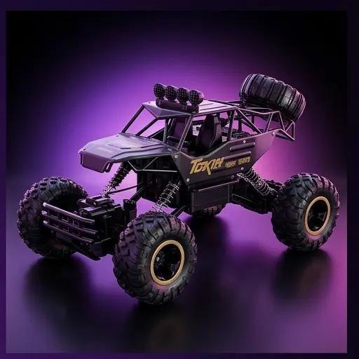 Napęd 4WD Rock Crawler RC - widok od dołu na cztery koła z niezależnym zawieszeniem Napęd 4WD Rock Crawler RC - widok od dołu na cztery koła z niezależnym zawieszeniem