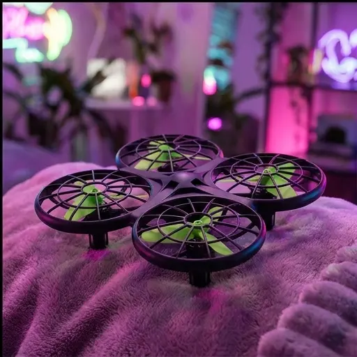 Dron Syma X26 w locie - czujniki podczerwieni unikają przeszkód Dron Syma X26 w locie - czujniki podczerwieni unikają przeszkód