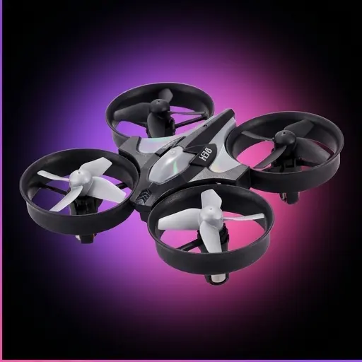 JJRC H36 mini dron RC czarny - widok z przodu z oświetleniem LED JJRC H36 mini dron RC czarny - widok z przodu z oświetleniem LED