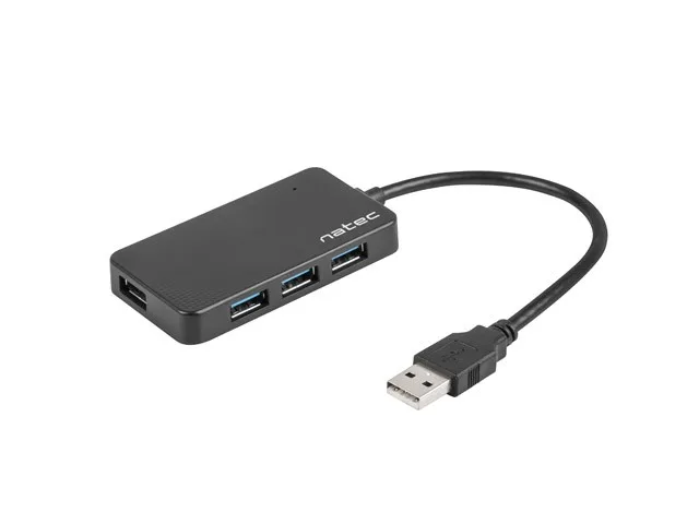 Natec Koncentrator USB 4 porty Moth USB 3.0 czarny — zdjęcie producenta Natec Koncentrator USB 4 porty Moth USB 3.0 czarny — zdjęcie producenta
