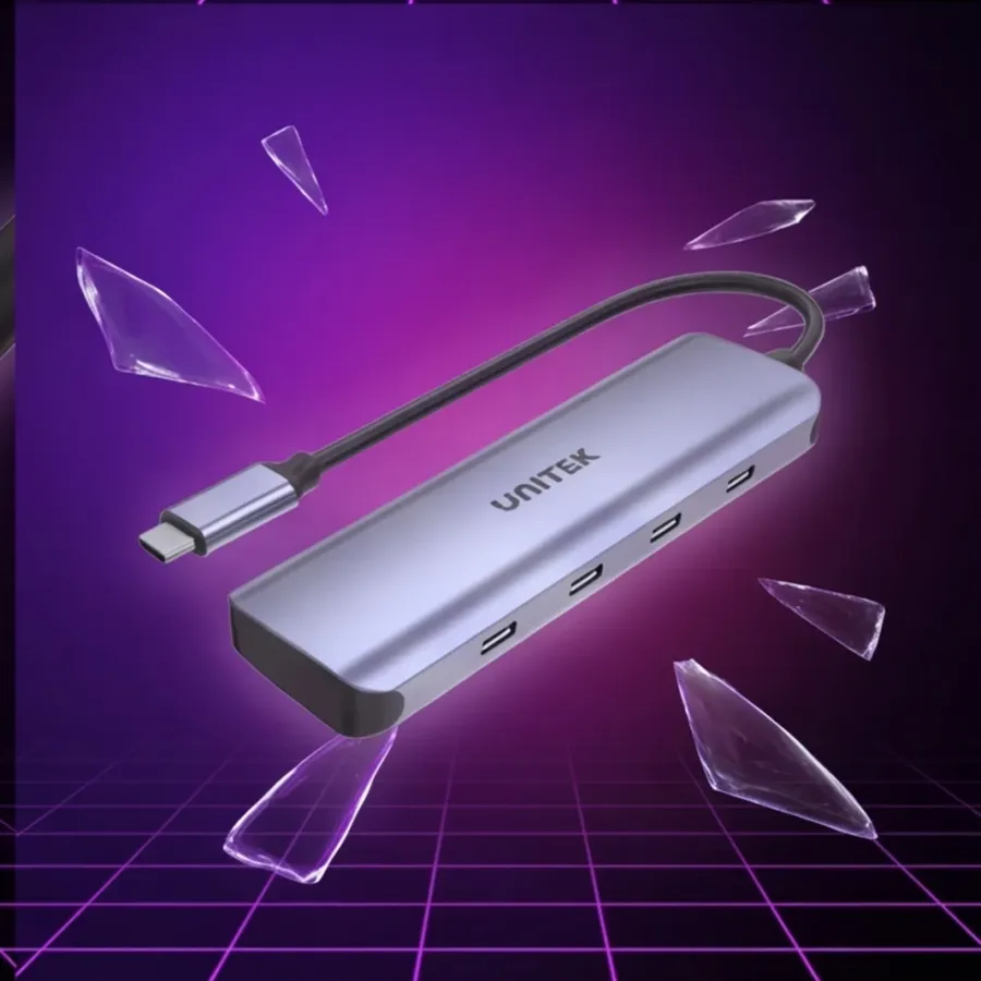 HUB Unitek USB-C 3.1; 4x USB-C; 5 Gbps; kabel 15cm; H1107K — zdjęcie główne, smartu.eu HUB Unitek USB-C 3.1; 4x USB-C; 5 Gbps; kabel 15cm; H1107K — zdjęcie główne, smartu.eu