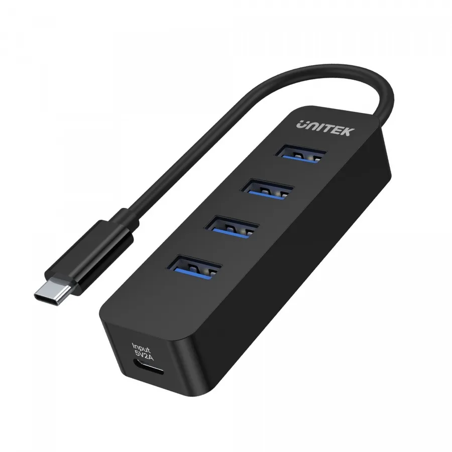 HUB Unitek USB-C; 4x USB-A 3.1; Aktywny; 10W; H1117B — zdjęcie producenta HUB Unitek USB-C; 4x USB-A 3.1; Aktywny; 10W; H1117B — zdjęcie producenta