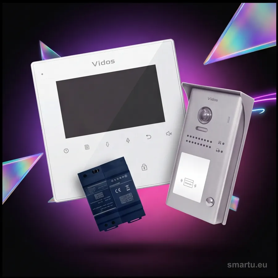VIDOS DUO M1022W S1101A wideodomofon 2 monitory RFID 4.3 cala system dwużyłowy — ujęcie 1