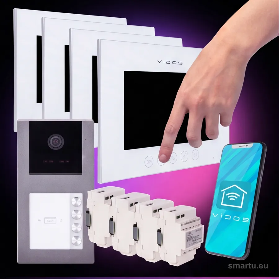 VIDOS X 4xM11W-X S11-4 wideodomofon czterorodzinny WiFi Android 7 cali FullHD RFID microSD VIDOS X 4xM11W-X S11-4 wideodomofon czterorodzinny WiFi Android 7 cali FullHD RFID microSD
