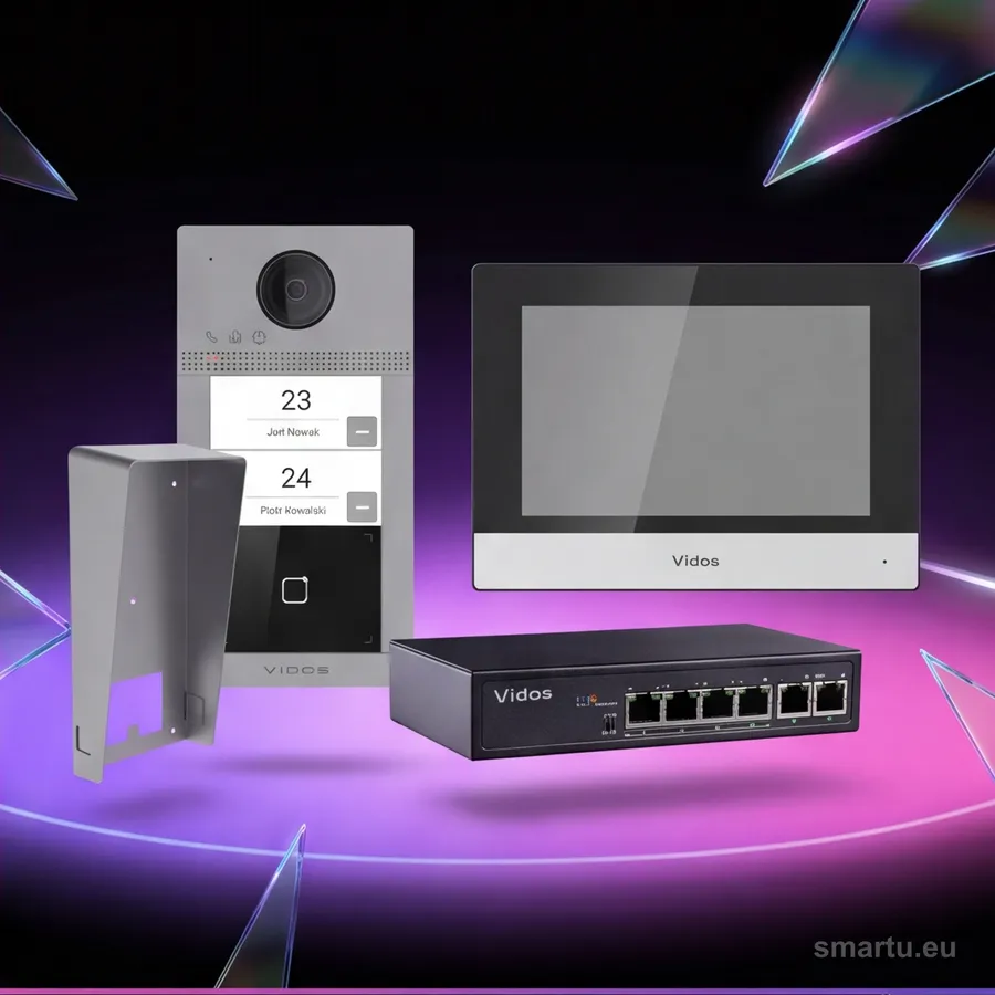VIDOS ONE wideodomofon IP 2 rodziny monitor M2010 stacja bramowa S2402-N Wi-Fi PoE RFID VIDOS ONE wideodomofon IP 2 rodziny monitor M2010 stacja bramowa S2402-N Wi-Fi PoE RFID