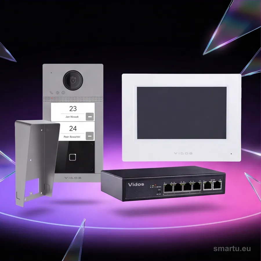 VIDOS ONE wideodomofon IP 2 rodziny monitor M2010W biały stacja S2402 Wi-Fi PoE RFID VIDOS ONE wideodomofon IP 2 rodziny monitor M2010W biały stacja S2402 Wi-Fi PoE RFID
