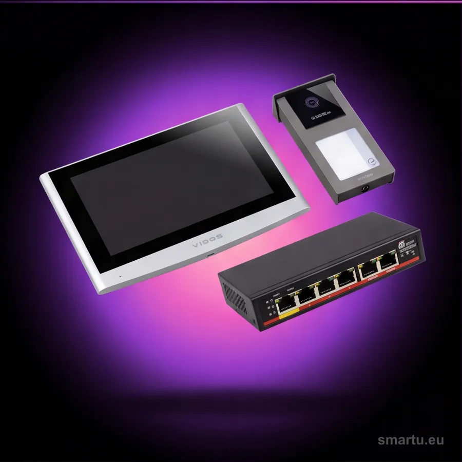 Wideodomofon VIDOS IPX S101-1 M100 zestaw IP FullHD RFID czytnik zbliżeniowy PoE switch Wideodomofon VIDOS IPX S101-1 M100 zestaw IP FullHD RFID czytnik zbliżeniowy PoE switch