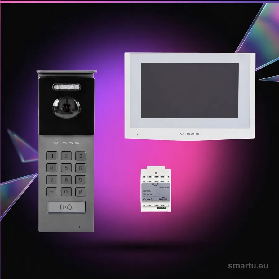 VIDOS 2IP S202 M200W-X wideodomofon IP 2-żyłowy WiFi biały monitor 7 cali szyfrator