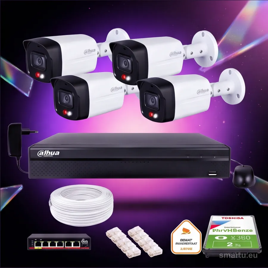 Zestaw monitoringu IP Dahua 4 kamery IPC-HFW1439TL1-A-IL 4Mpx Smart Dual Light PoE