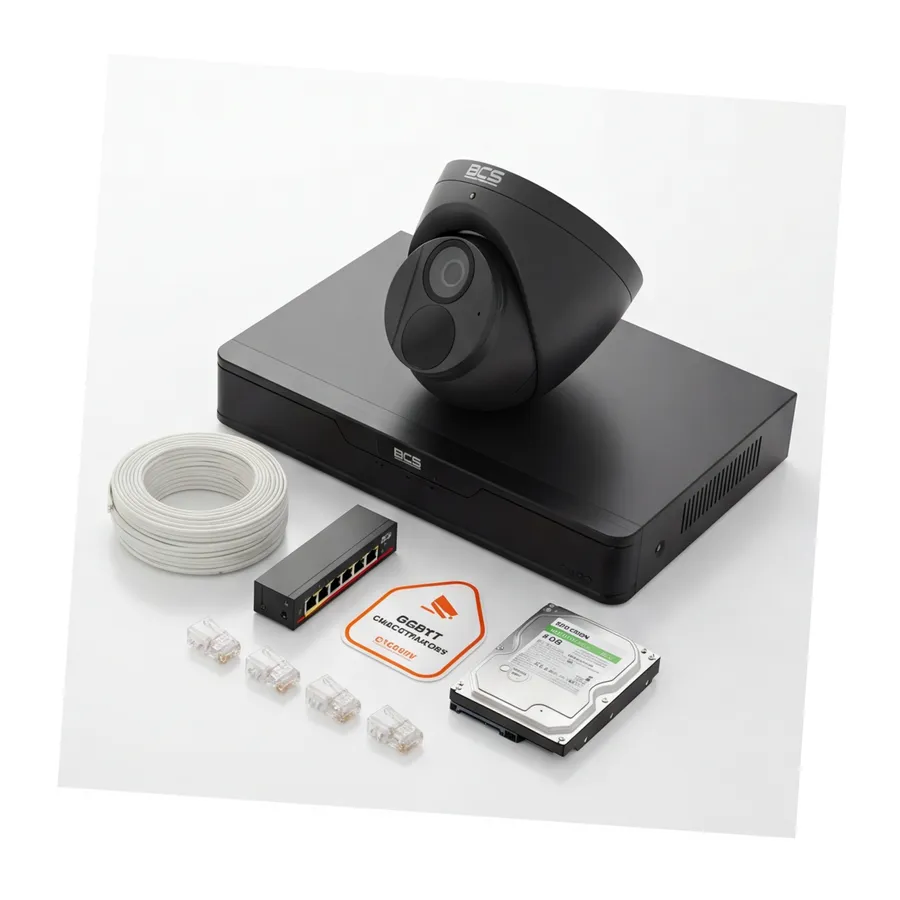 Zestaw monitoringu IP BCS Point 1x Kamera BCS-P-EIP28FWR3-Ai2-G Rejestrator z dyskiem Zestaw monitoringu IP BCS Point 1x Kamera BCS-P-EIP28FWR3-Ai2-G Rejestrator z dyskiem