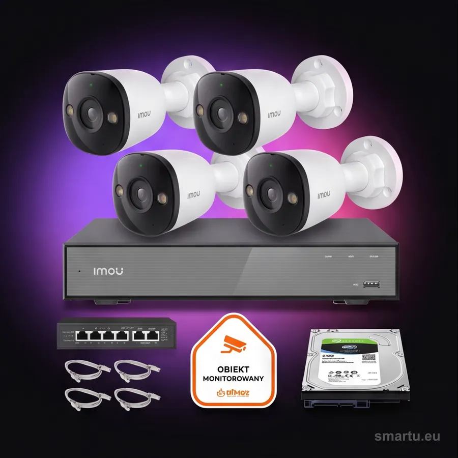 Zestaw monitoringu Imou 4x kamera PS3E-8Q0 8MP POE