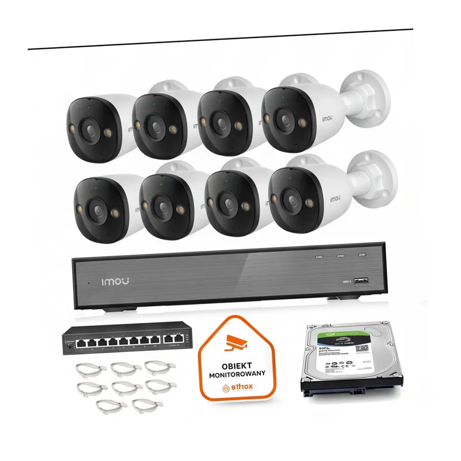 Zestaw monitoringu Imou 8x kamera PS3E-8Q0 8MP POE Zestaw monitoringu Imou 8x kamera PS3E-8Q0 8MP POE