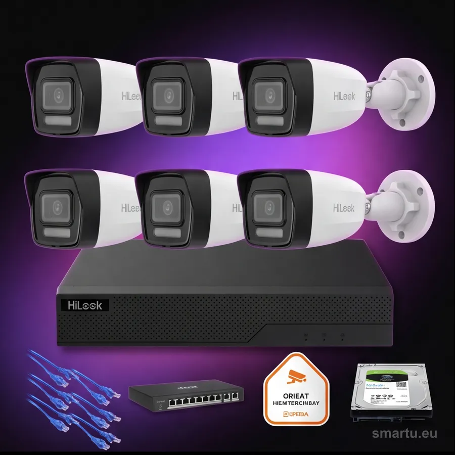 HiLook IPC-T280HA-LU 8MP 4K Smart Hybrid Light zestaw 6 kamer IP PoE monitoring domu HiLook IPC-T280HA-LU 8MP 4K Smart Hybrid Light zestaw 6 kamer IP PoE monitoring domu
