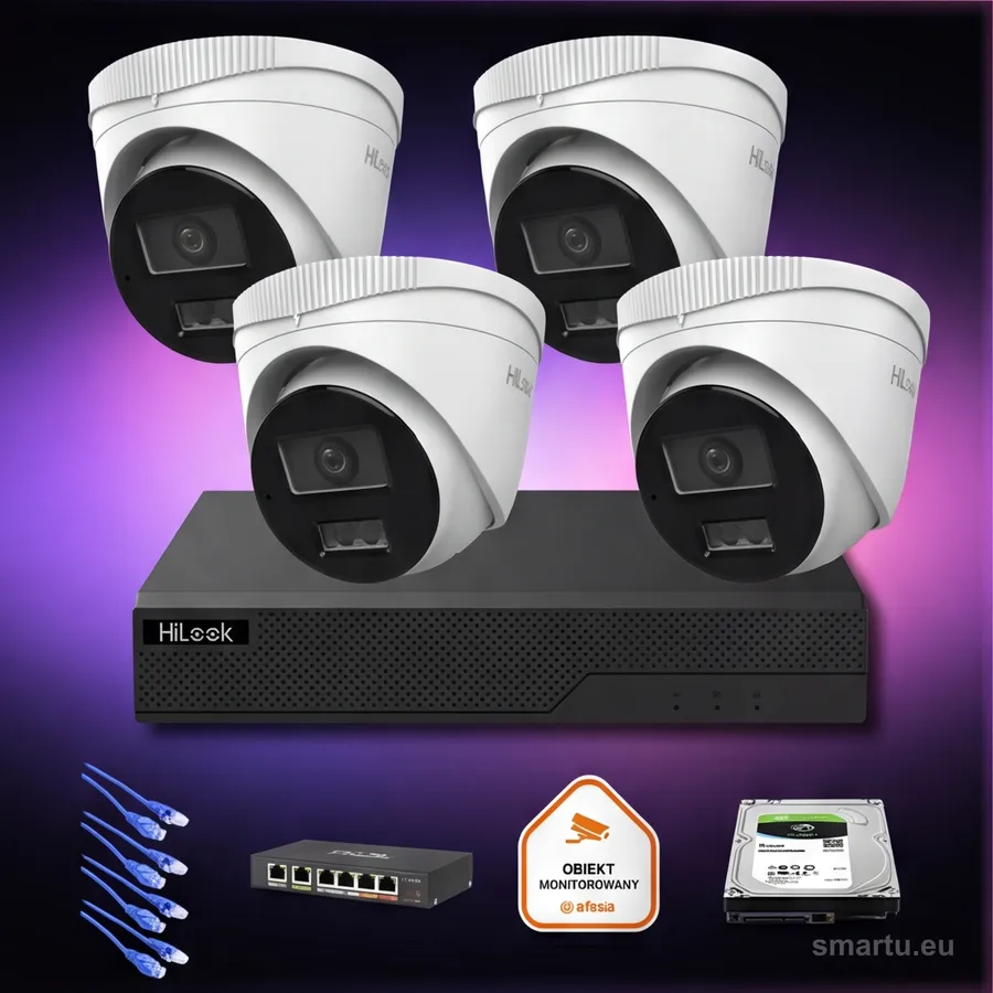 Zestaw monitoringu IP Hilook 4x kamera IPC-T260HA-LU 6MP Smart-hybrid Light Zestaw monitoringu IP Hilook 4x kamera IPC-T260HA-LU 6MP Smart-hybrid Light